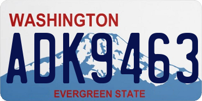 WA license plate ADK9463