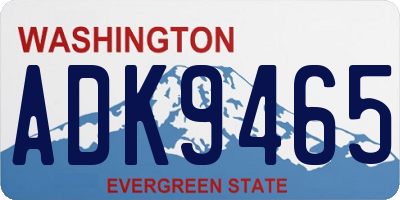 WA license plate ADK9465