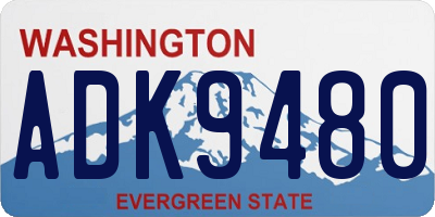 WA license plate ADK9480