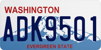 WA license plate ADK9501