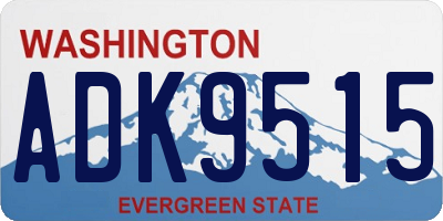 WA license plate ADK9515