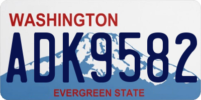 WA license plate ADK9582