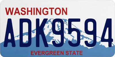WA license plate ADK9594