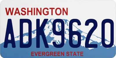 WA license plate ADK9620