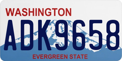 WA license plate ADK9658
