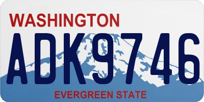 WA license plate ADK9746