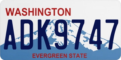 WA license plate ADK9747