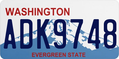 WA license plate ADK9748