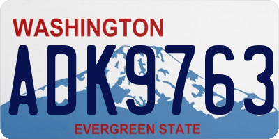 WA license plate ADK9763