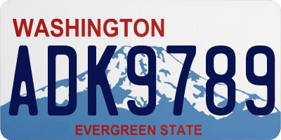 WA license plate ADK9789