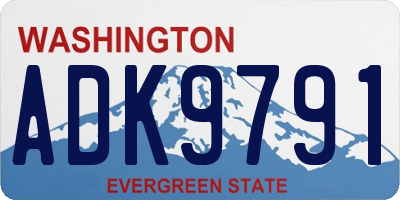 WA license plate ADK9791