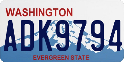 WA license plate ADK9794
