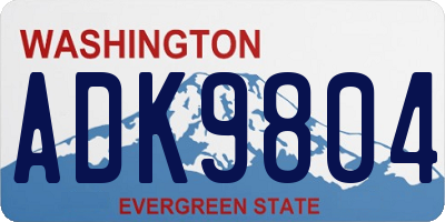 WA license plate ADK9804