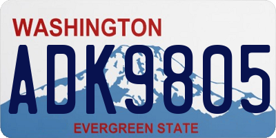 WA license plate ADK9805