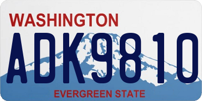 WA license plate ADK9810