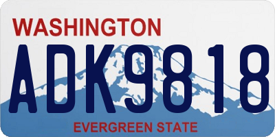 WA license plate ADK9818