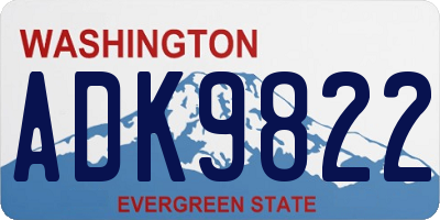 WA license plate ADK9822