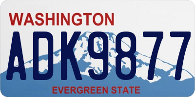 WA license plate ADK9877