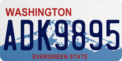 WA license plate ADK9895