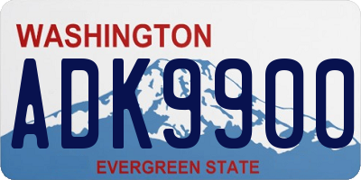 WA license plate ADK9900