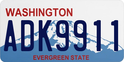 WA license plate ADK9911