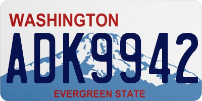 WA license plate ADK9942