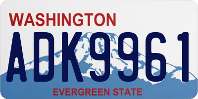 WA license plate ADK9961