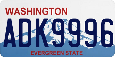 WA license plate ADK9996