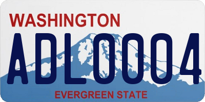 WA license plate ADL0004