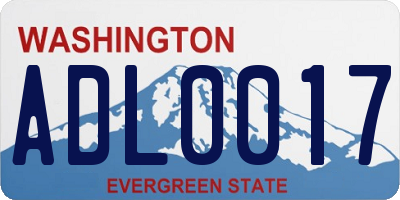 WA license plate ADL0017