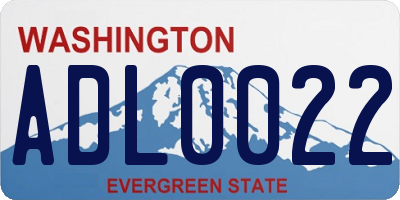 WA license plate ADL0022