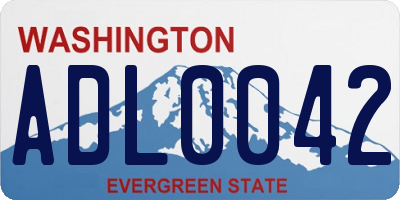 WA license plate ADL0042