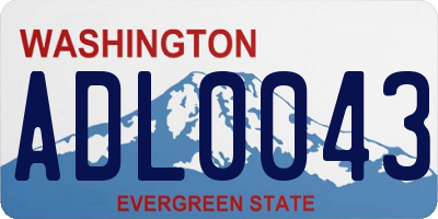 WA license plate ADL0043