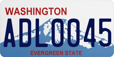 WA license plate ADL0045