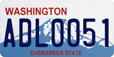 WA license plate ADL0051