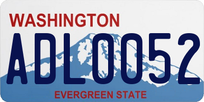 WA license plate ADL0052
