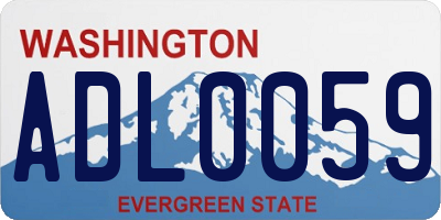 WA license plate ADL0059