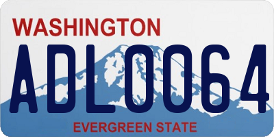 WA license plate ADL0064