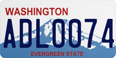 WA license plate ADL0074