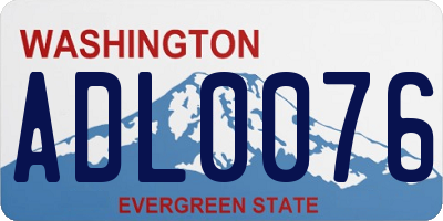 WA license plate ADL0076