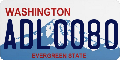 WA license plate ADL0080