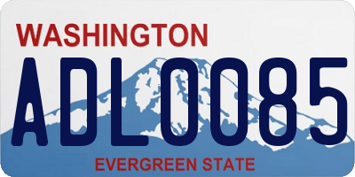 WA license plate ADL0085
