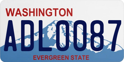 WA license plate ADL0087