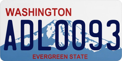 WA license plate ADL0093