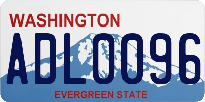 WA license plate ADL0096
