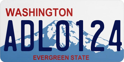 WA license plate ADL0124