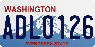 WA license plate ADL0126