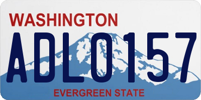 WA license plate ADL0157