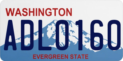 WA license plate ADL0160