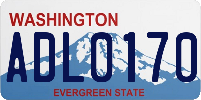WA license plate ADL0170
